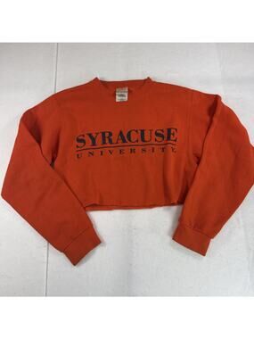 VTG 90’s Syracuse Orange Sweatshirt Size S Graphic Print CROPPED Made In USA